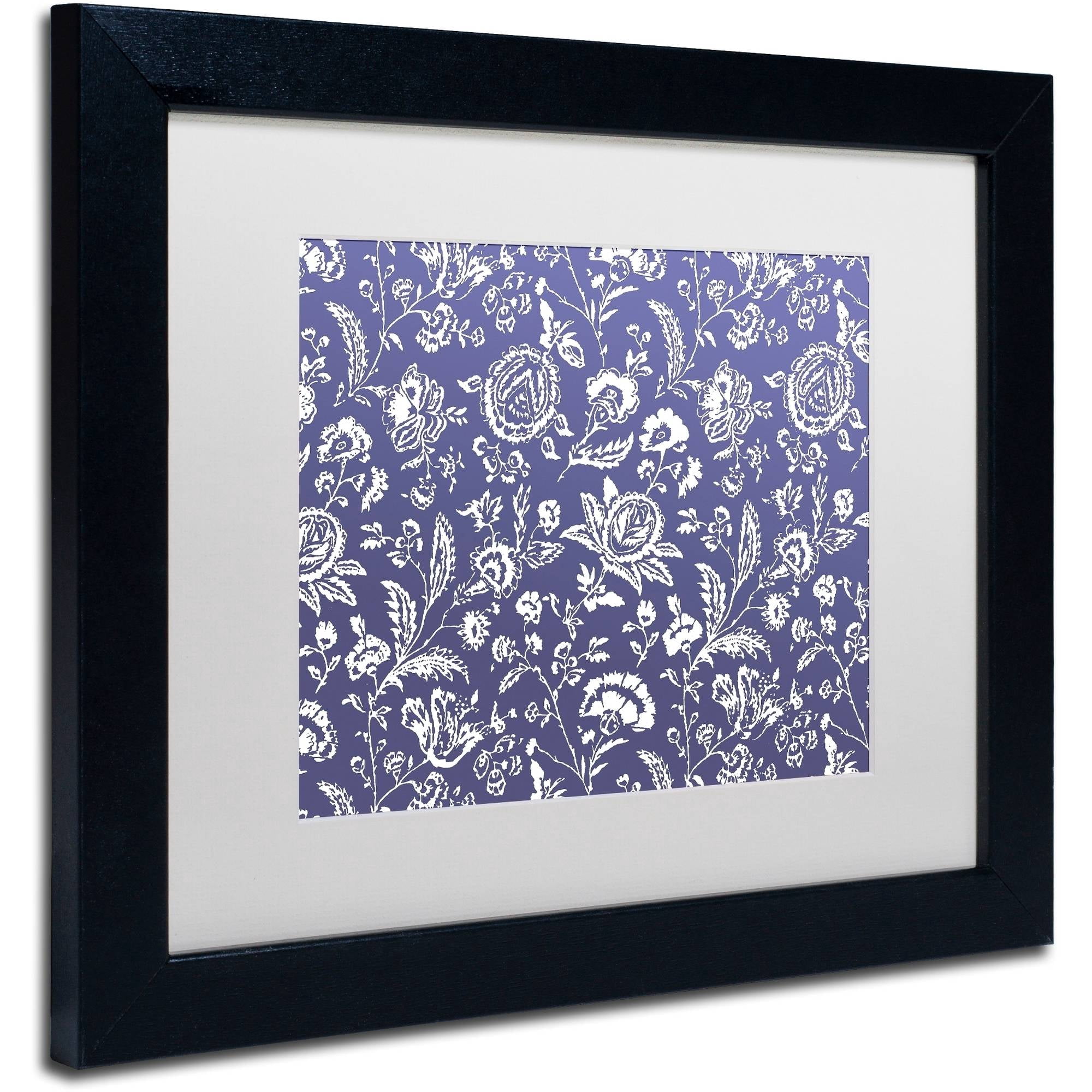 Trademark Fine Art "Toile Fabrics X" Canvas Art by Color Bakery White Matte, Black Frame