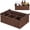 Brown, variant on Brown Bathroom Countertop Organizer , Wicker-like Divided Basket with Handle and Metal Frame, 4 Compartment, Paper Rope Storage Organizer for Kitchen (10.24 x 7.87 x 3.94 in)