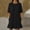 Black, variant on Dresses for Women Jerdar Women's Waffle Knit Peplum Dress Dropped Waist Ruffle Hem Oversized Fit Dress Crew Neck Casual Dress with Pockets S