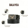 thumbnail image 4 of Click Sliding Eagle Belt with Automatic Buckle, Genuine Leather Ratchet Belt - Eagle Print Adjustable Slide Belt, 4 of 11