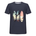 thumbnail image 3 of Iugvhana Summer Tshirt Mens Funny Graphic Tees Hawaiian Beach Vacation Palm Tree Print Tops Short Sleeve T-Shirt Dark Blue XXXXXL, 3 of 4