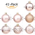 thumbnail image 2 of Sea Team 41-Pack Christmas Ball Ornaments with Strings, 60mm/2.36-Inch Medium Size Baubles, Shatterproof Plastic Christmas Bulbs, Hanging Decorations for Xmas Tree, Holiday, Wedding, Party, Rose Gold, 2 of 7