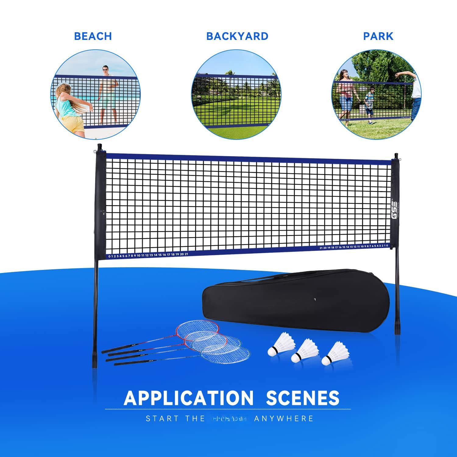 Outdoor Yard Net Game Set For Backyards  Parks Beach Lawn. Volleyball Badminton Or Combo Available