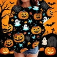 thumbnail image 2 of Ugoldhm Girls Halloween Print Crew Neck Sweatshirt Long Sleeve Loose Casual Pullover Holiday Top, 2 of 5