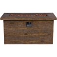 thumbnail image 6 of Shine Company 48" Rectangular Propane Gas Fire Pit Table with Lava Rocks - Brown, 6 of 9
