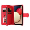 thumbnail image 4 of Case for Samsung Galaxy A02S Cover Zipper Pocket Wallet Case Magnetic Protective - Red, 4 of 5
