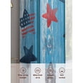 thumbnail image 6 of Independence Day Sheer Curtains 2 Panels Set Five-Pointed Star U. S. Flag Blue Wood Grain Sheer Window Curtains Light Filtering Rod Pocket Voile Drapes for Bedroom Living Room 52"x63", 6 of 9