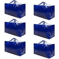 Veno Portable Clothing Storage Bags with Sturdy Handles & Zipper, Blue & Clear, 6 Pack