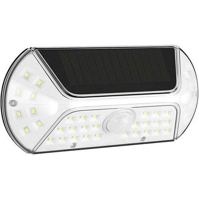Rewera - Lámpara solar para exteriores, 40 LED, sensor de movimiento, impermeable, inalámbrica, luces de seguridad solares para exteriores, garaje, patio