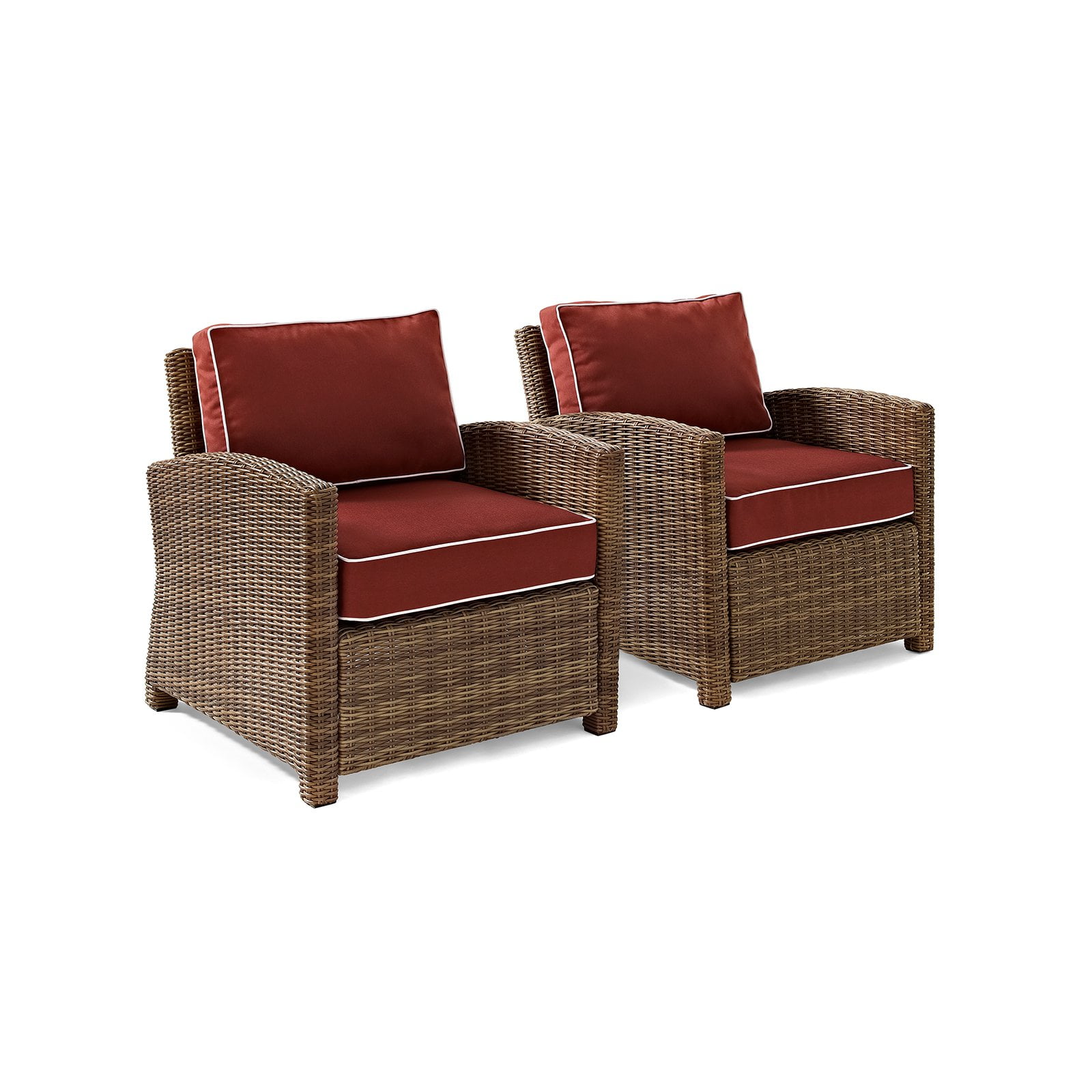 Crosley Furniture Bradenton 2 Piece Outdoor Wicker Seating Set with