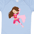 thumbnail image 4 of Inktastic Superhero Girl, Cute Girl, Brown Hair, Pink Cape Girls Baby Bodysuit, 4 of 5