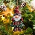 thumbnail image 4 of TIELUTT Santa and Home Atmosphere Pendant 2d Acrylic Pendant Drill Crafting Large Stain Glass Panels Steel Curtain Light Decorations for Living Room on Ceiling Rocking Ornament, 4 of 6