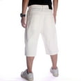 thumbnail image 3 of Ruiatoo Baggy Jeans Shorts for Men Denim Hip Hop Loose Fashion Skateboard Pants White (108-1,Size 32), 3 of 5