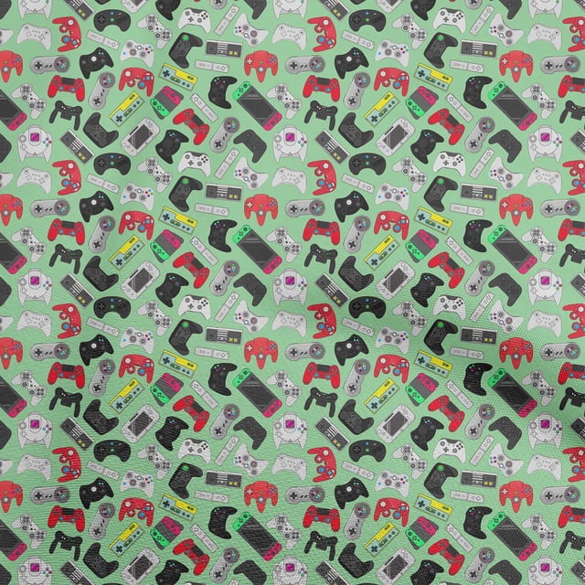 oneOone Viscose Chiffon Mint Green Fabric Video Game Craft Projects Decor Fabric Printed By The Yard 42 Inch Wide