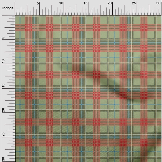 oneOone Cotton Cambric Fabric Tartan Check Decor Fabric Printed BTY 56 Inch Wide