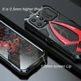 thumbnail image 5 of Compatibility with iPhone 15 Pro Max Case Heavy Duty Protection Rugged Screw Full Body Military Grade Metal Bumper Rubber with Hard Durable Phone Cases Cover Men  2023 Black Red, 5 of 14