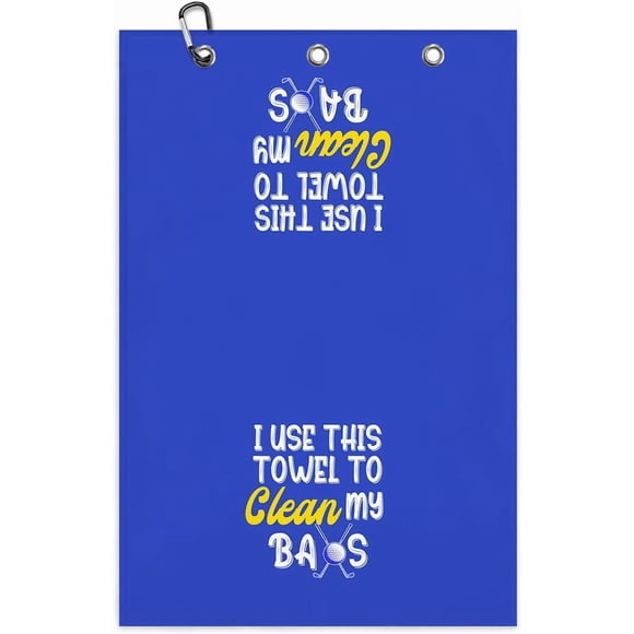 Funny Golf Towel 16x24 Inch, Funny Quotes Waffle Weave Decorative Golf Towel with Clip, Golfclub Gifts for Men Women Birthday Gift for Husband Dad Golfball Fan Retirement Present, Blue-1