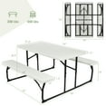 thumbnail image 5 of Costway Folding Metal Picnic Table Set, White, 5 of 10