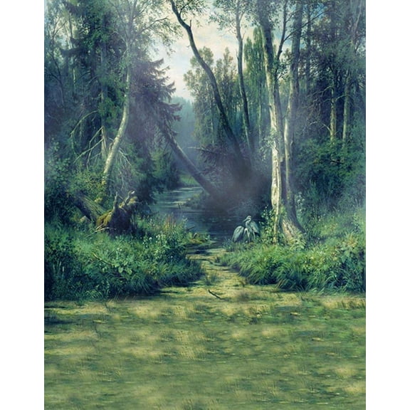 ABPHOTO Polyester 5x7ft Forest Green Tree Photography Backdrops Photo Props Studio Background