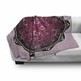 thumbnail image 3 of Purple Mandala Soft Flannel Fleece Throw Blanket, Classic Baroque Inspired Eastern Pattern Renaissance Effect, Cozy Plush for Indoor and Outdoor Use, 50" x 60", Maroon Baby Pink Black, by Ambesonne, 3 of 6