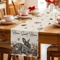 thumbnail image 5 of Rabbits Pine Cone Table Runner - 120 Inch Long Sweet Home Texture Rustic Leaf Retro Beige Cotton and Linen Blended Dress Scarves Farmhouse Table Runner for Kitchen Dining, Coffee Table, 13" x 120", 5 of 8