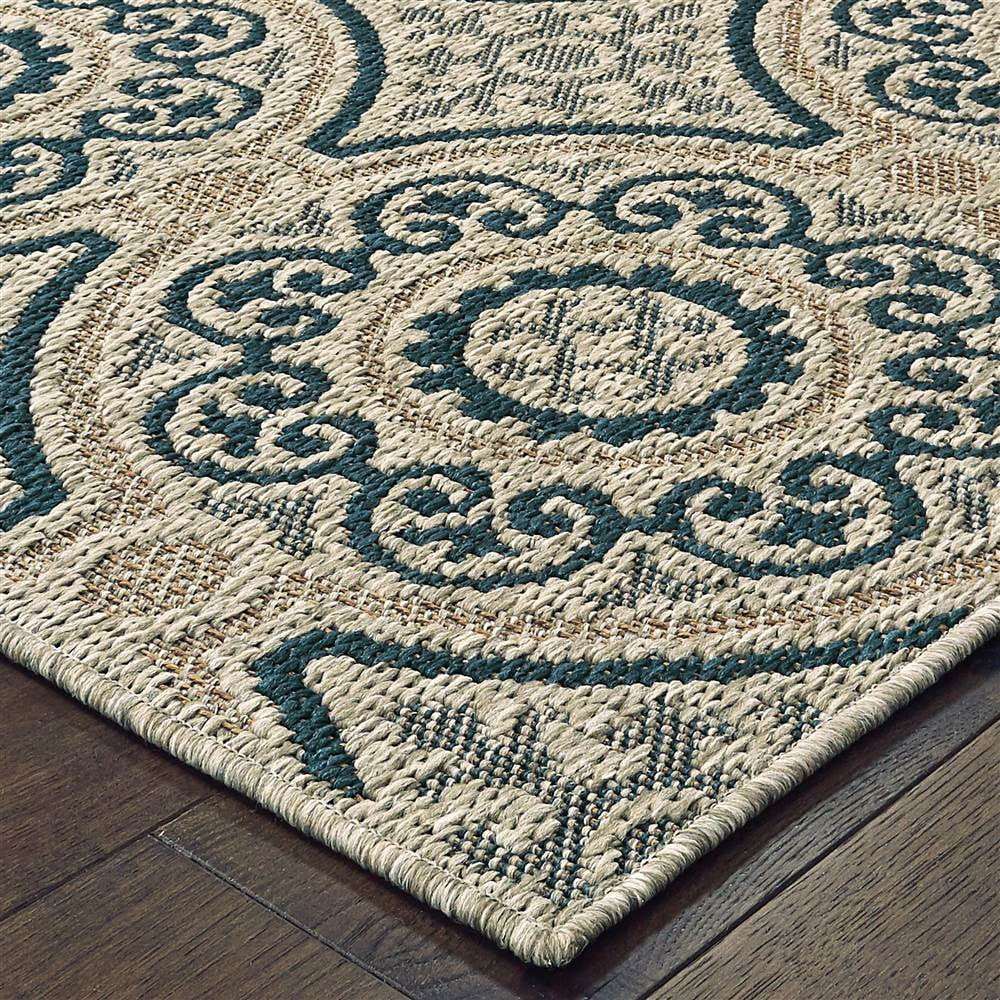 Oriental Weavers Latitude Area Rug 609X3 Outdoor Gray Circles Rings