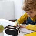 thumbnail image 6 of HOMEIORA Large Pencil Case Pouch, Pencil Box Holder Organizer with 4 Compartments, Pen Bag Wide Opening, with A Transparent Compartments - Black, 1 Pack, 6 of 6