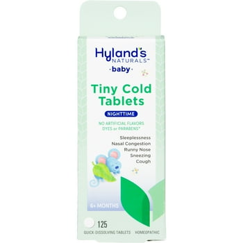 Hyland's Naturals Baby Cold Symptoms  Nighttime Tiny Cold s, 125 Quick-Dissolving s