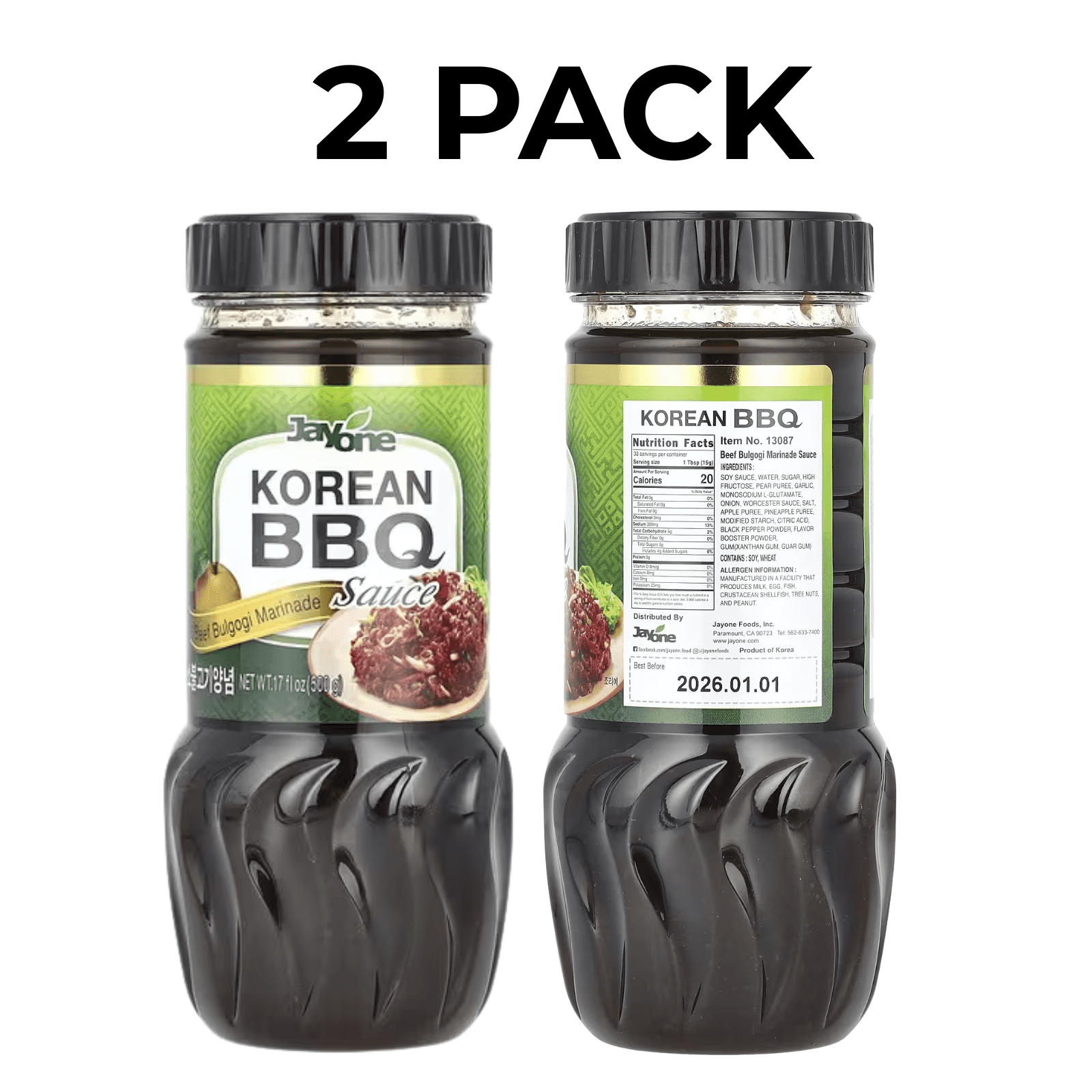 Jayone Korean BBQ Sauce Beef Bulgogi Marinade 2 Pack 17 Fl Oz