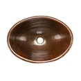 thumbnail image 2 of Premier Copper Products LO19RDB 19 in. Oval Self Rimming Hammered Copper Sink, 2 of 3