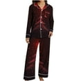 thumbnail image 4 of asdoklhq Pajamas for Women Christmas women's long sleeved hooded pajama set Multicolor S, 4 of 5