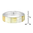 thumbnail image 5 of Stunning Iridescence Yellow & White Mother of Pearl Shell Bangle Bracelet, 5 of 5