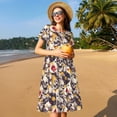 thumbnail image 4 of Disketp lips record rock Skull para Vestido de Manga Corta para Mujeres, Vestidos de Verano para Mujeres, Casual y Holgado para la Playa, 4 of 6