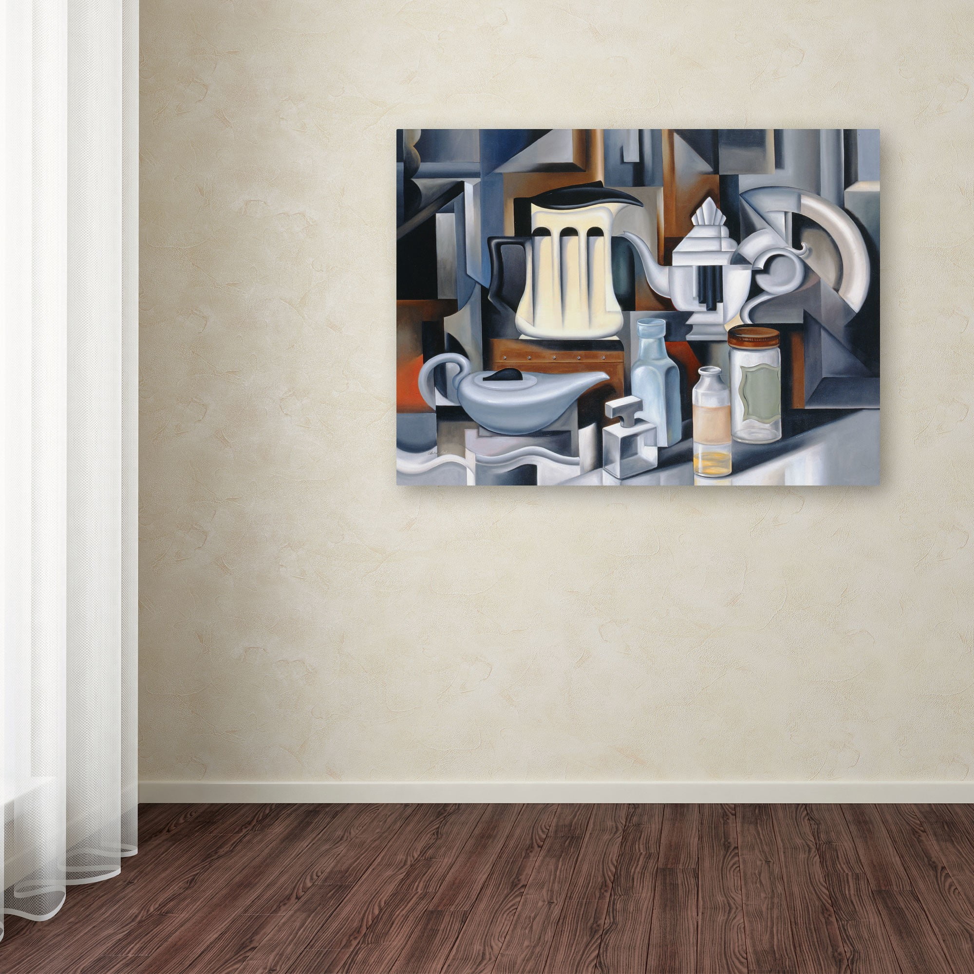 Trademark Fine Art "Still Life With Teapots" Canvas Art by Catherine Abel