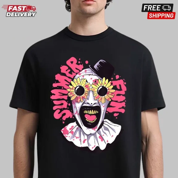 Terrifier Summer Fun Sunglasses Art The Clown Horror Movie T-Shirt