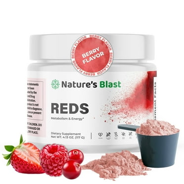 Reds Metabolism & Energy Superfood Powder with Adaptogens, Probiotics, Enzymes by Nature's Blast