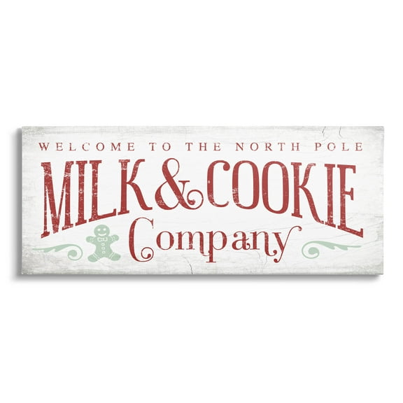 Stupell Industries Milk & Cookie Company Sign Graphic Art Gallery Wrapped Canvas Print Wall Art, Design by Lil' Rue