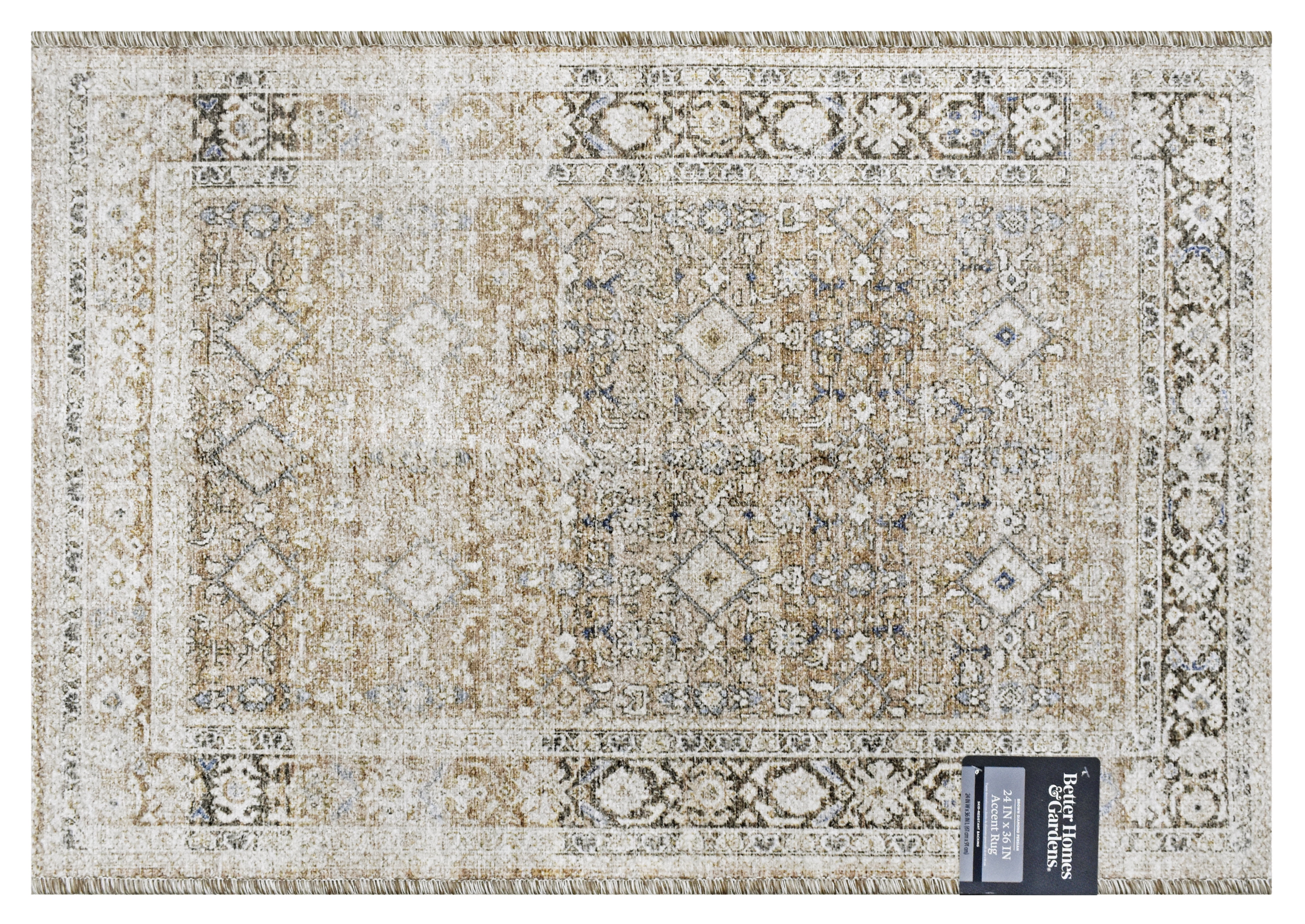 Better Homes & Gardens Brown Diamond Persian Indoor Accent Rug, 24 in x 36 in