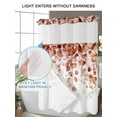 thumbnail image 4 of No Hook Cloth Fabric Shower Curtain with Snap in Liner, Orange Eucalyptus Waterproof Shower Curtains Set with See Through Top Window, Botanical Leaves Branch Spring Summer Bath Curtains 72"x72", 4 of 6