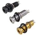 thumbnail image 4 of GLFILL 1pcs Electric Guitar Jack- Anti-noisy Bass Parts 6.35mm Stereo-Output Input 1/4 Inch Socket Plug- Brass Straight Ribbed Tube Black, 4 of 7