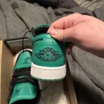 thumbnail image 4 of Ni - ke Ni - ke Air Jordan 1 Low Lucky Green Black Men Classic Casual Shoes AJ1 553558-065, 4 of 5