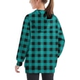thumbnail image 4 of Girls & Boys Hoodies with Front Pocket Pullover Fleece Lined Sweatshirts Size 4-14 Teens Kids Casual Long Sleeve Plaid Printed Warm Hooded Tops, 4 of 6