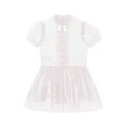 thumbnail image 3 of iiniim Womens Shiny Satin Maid Dress Puff Sleeve Bow Sparkly Puffy Ruffled Frilly Tiered Costume White M, 3 of 7