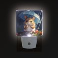 thumbnail image 3 of Cute Hamster and Umbrella LED Night Light Dusk to Dawn Sensor 2 Pack Plug-in Soft Light Nightlights for Bedroom Bathroom Nursery Hallway Kitchen, 3 of 7