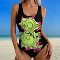 thumbnail image 2 of Invader Zim One-Piece Swimsuit Women Print Bathing Suit Swimwear Beach Outfit Swim Suits 2XL, 2 of 7