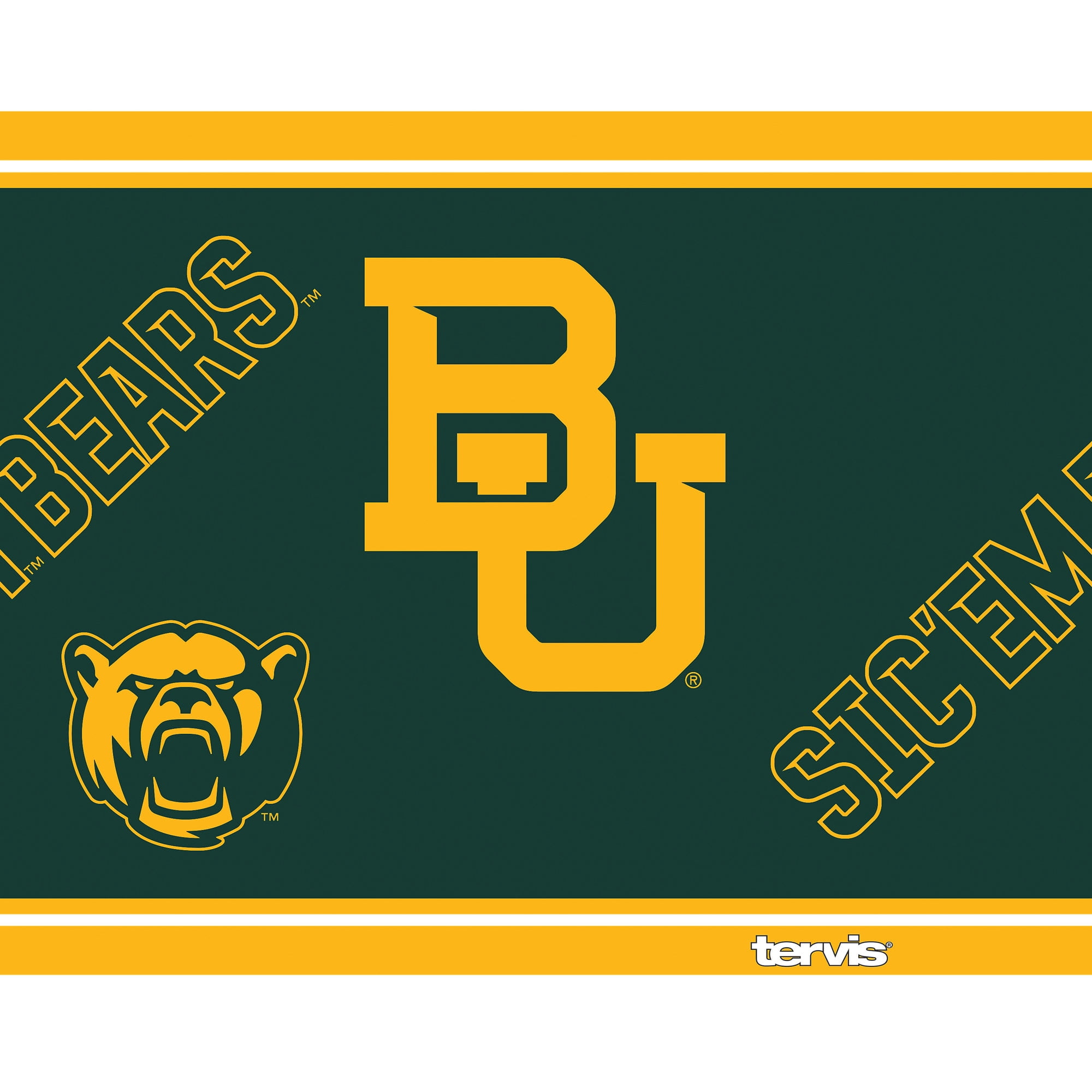 NCAA Baylor Bears Campus 24 oz Stainless Steel Water Bottle with lid