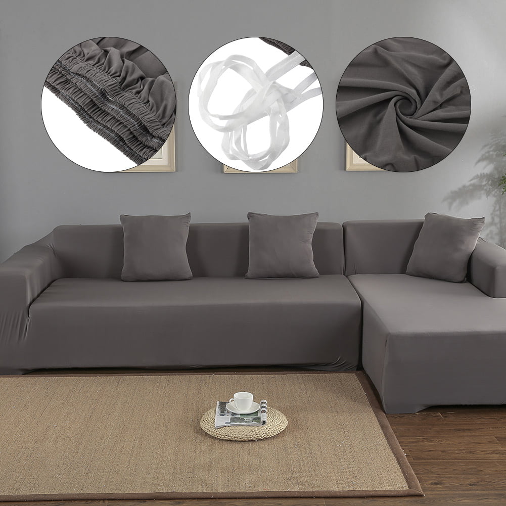 Splited Sofa Stretch Slipcovers Details about   Sectional Sofa Cover L Shape 3+4seat 