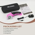 thumbnail image 4 of VLOXO Cardboard Cutter, Cordless Electric Scissors for Leather with Safety Lock, Box Cutter Electric Multi-Cutting Tools Rechargeable Powerful for Canvas Leather Plastic with Storage Box Pink, 4 of 10