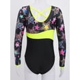 thumbnail image 3 of YONGHS Kids Gymnastics Leotards One Piece Long Sleeves Ballet Dance Bodysuit Athletic Dancewear Black 4, 3 of 7