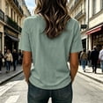 thumbnail image 6 of Admvng Women's Striped T-Shirt Crew Neck Short Sleeve Casual Solid Basic Tee Tops, 6 of 7